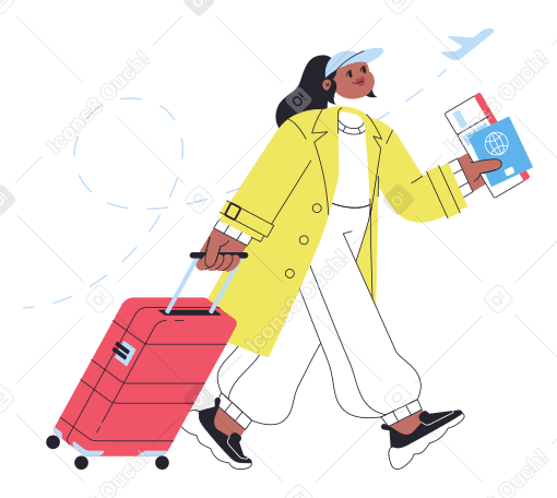 Travel by plane Illustration in PNG, SVG