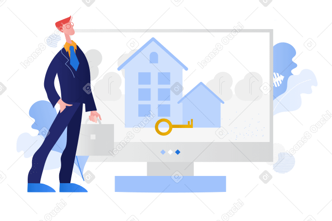 Online real estate consultant Illustration in PNG, SVG