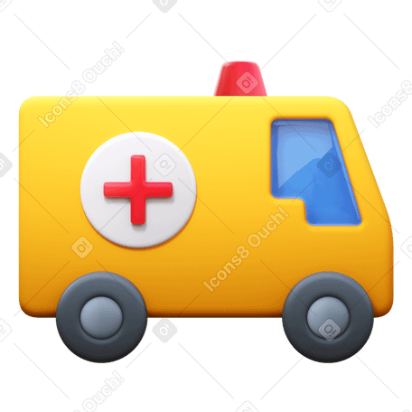 3D ambulance PNG, SVG