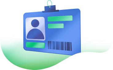 Carte d'identité bleue sur fond vert PNG, SVG