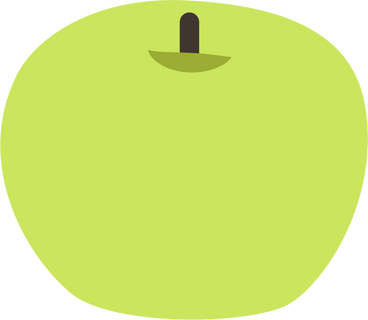 Зеленое яблоко в PNG, SVG