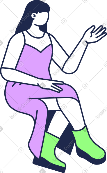 坐着的女人 PNG, SVG