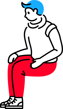 Illustration seated man with rolled up sleeve aux formats PNG, SVG