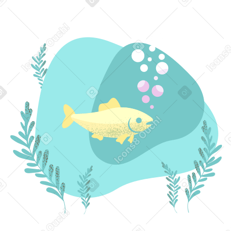 Fish in water Illustration in PNG, SVG