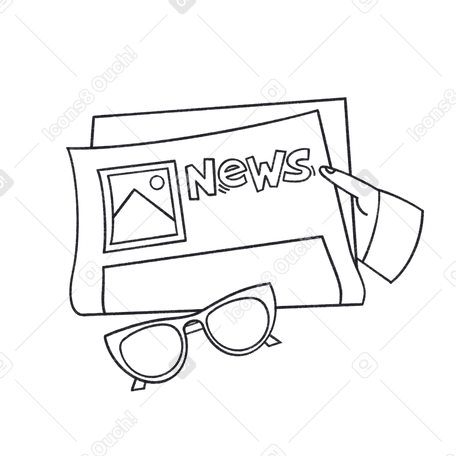 新聞と眼鏡を持っている手 PNG、SVG