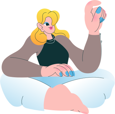 woman sitting in lotus pose with her arm raised PNG, SVG