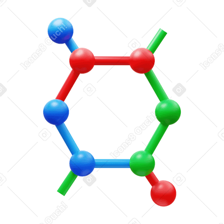 3D molecule Illustration in PNG, SVG