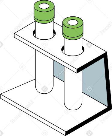 stand with two test tubes Illustration in PNG, SVG