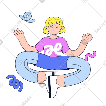 年轻女子正在冥想 PNG, SVG