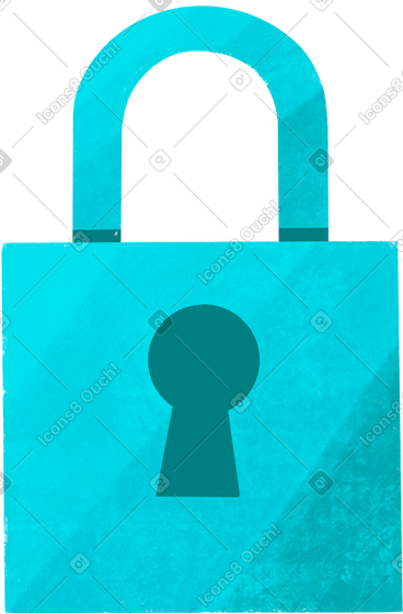 Blue closed lock PNG, SVG