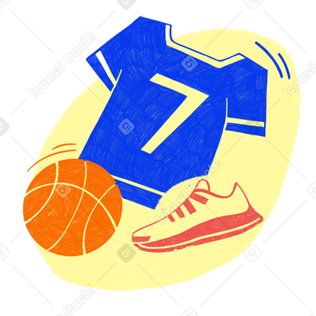 Спортивная одежда и баскетбол в PNG, SVG