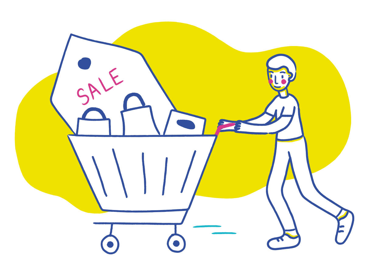 Shopping man Illustration in PNG, SVG
