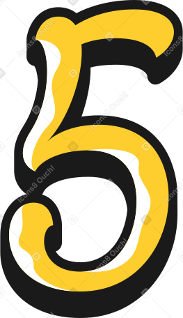 lettering five PNG, SVG