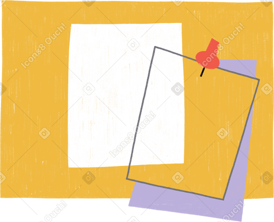 yellow board with sheets for notes PNG, SVG