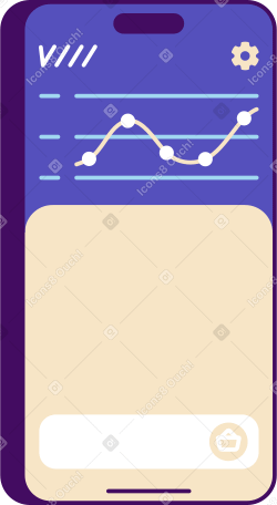 mobile phone with on-screen analytics PNG, SVG