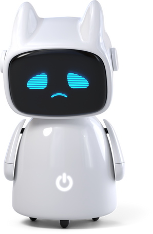 3D robot assistant sad PNG, SVG