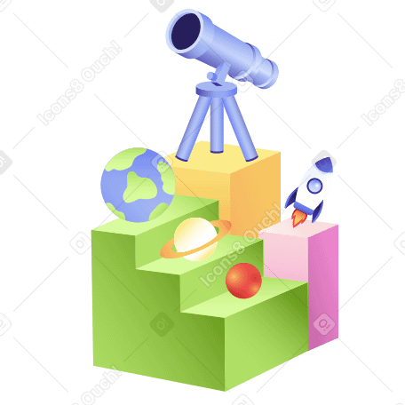 Telescope for studying astronomy and planets PNG, SVG