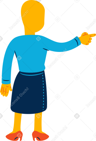 woman pointing back PNG, SVG