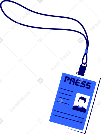 press correspondent badge Illustration in PNG, SVG
