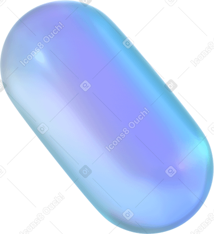 3D iridescent capsule PNG, SVG