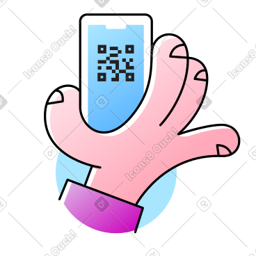 手拿着有 qr 码的智能手机 PNG, SVG