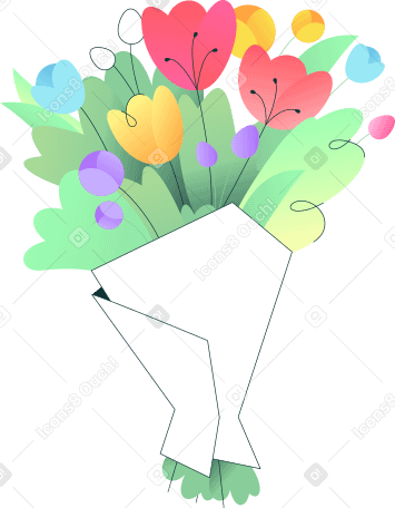 bunch of flowers in wrapping paper PNG, SVG