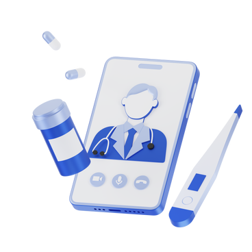 Online doctor’s consultation or telemedicine animated illustration in GIF, Lottie (JSON), AE