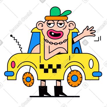 Car driver offering taxi services PNG, SVG