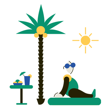 Person relaxing in the sun PNG, SVG