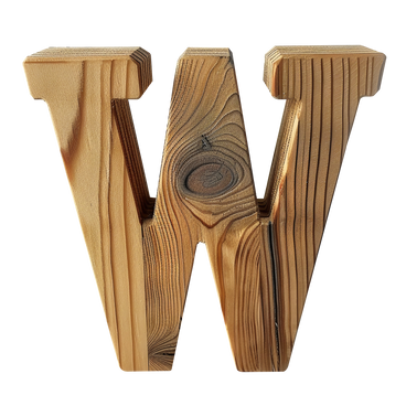 Holzbuchstabe w PNG, SVG