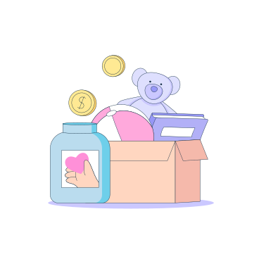 Charity box and donation jar PNG, SVG