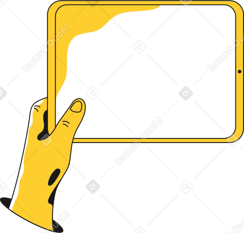 hand holding a tablet PNG, SVG