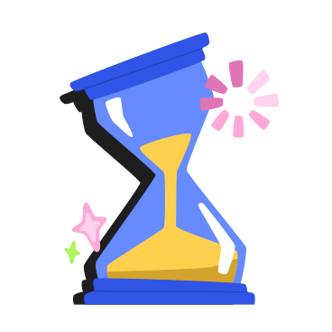 Hourglass and loading icon animated illustration in GIF, Lottie (JSON), AE
