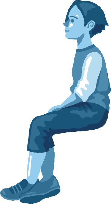 boy sitting side view PNG, SVG
