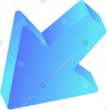 blue arrow threed PNG, SVG