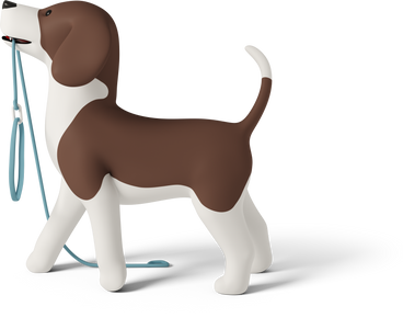 dog walking and carrying leash PNG, SVG