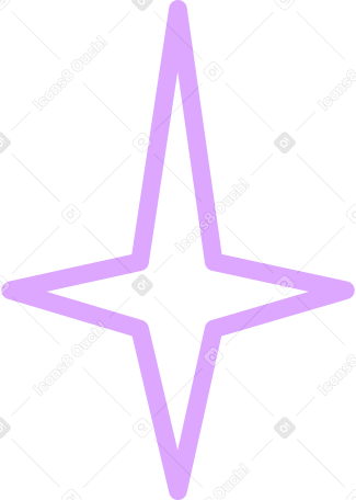 light purple linear star Illustration in PNG, SVG