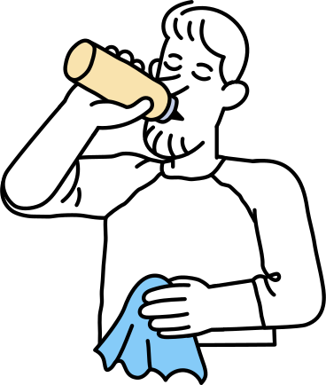 Man drinking from a sports bottle PNG, SVG