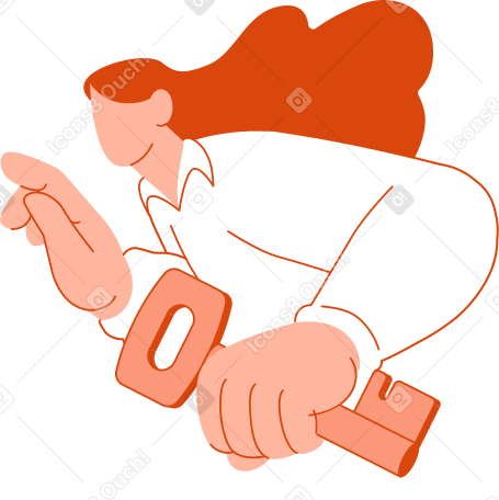mujer con una llave en la mano PNG, SVG