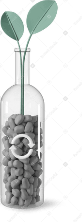 3D ecology bottle PNG, SVG