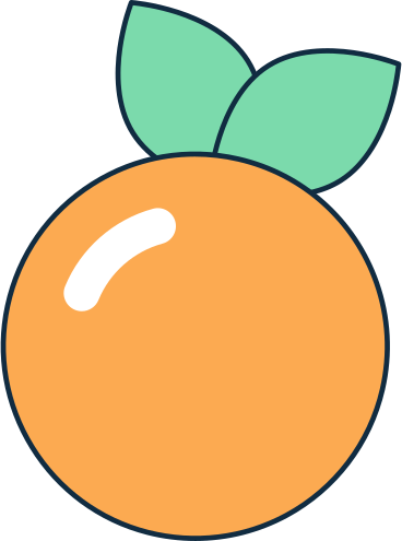 orange with leaves PNG, SVG