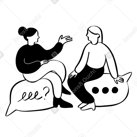 Women engaged in a conversation or discussion PNG, SVG