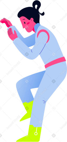 woman in overalls Illustration in PNG, SVG