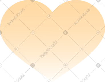 Yellow heart with gradient PNG, SVG