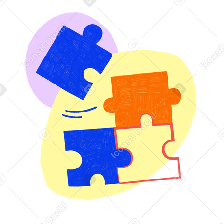 Il lavoro di squadra mostrato sui puzzle PNG, SVG