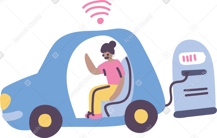 Electric vehicle Illustration in PNG, SVG