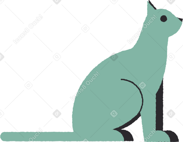 green cat Illustration in PNG, SVG
