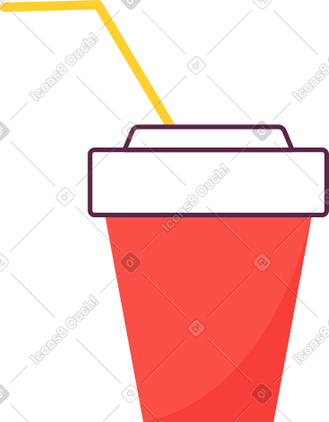 带吸管的红色塑料杯 PNG, SVG