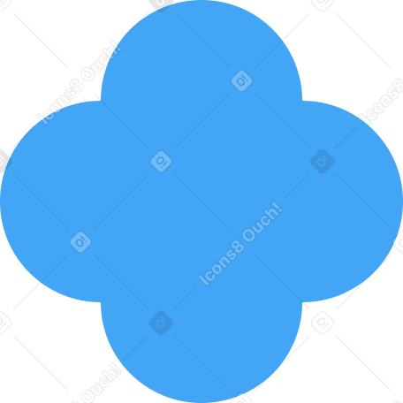Четырехлистник синий в PNG, SVG