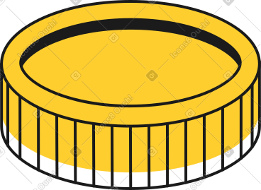 Yellow round yellow coin with highlights PNG, SVG